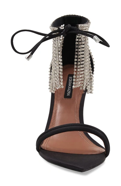 Bcbgmaxazria Dawn Fringe Pointed Toe Sandal In Black