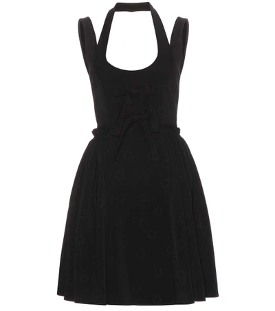 Givenchy Jacquard Mini Dress With Pleated Skirt In Black