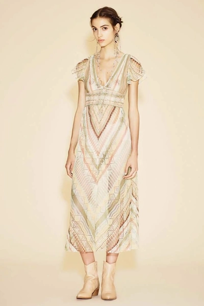 Shop Valentino Silk Dress In Multicoloured