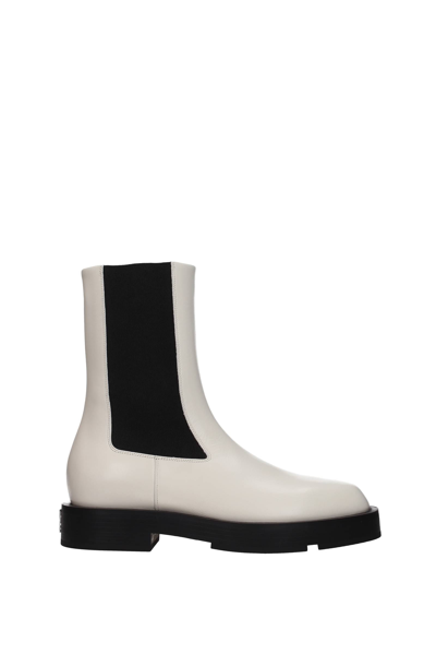 Shop Givenchy Ankle Boots Leather Beige Ivory