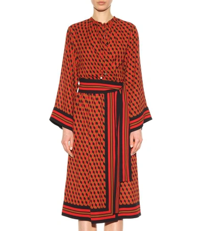 Shop Michael Kors Printed Silk Dress