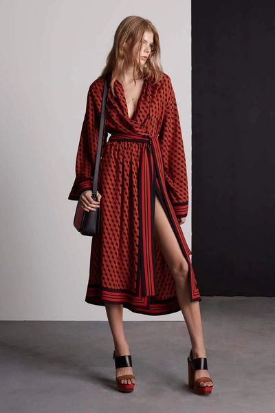 Shop Michael Kors Printed Silk Dress