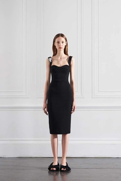 Shop Victoria Beckham Curve Cami Fitted Dress In Black
