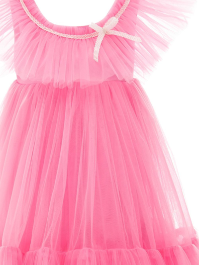 Tulleen Sleeveless Flared Dress In Pink