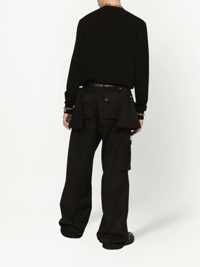 Dolce & Gabbana Studded Logo-detail Jumper In Black