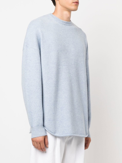 Shop Extreme Cashmere Crew-neck Fine Knit Jumper In Blue