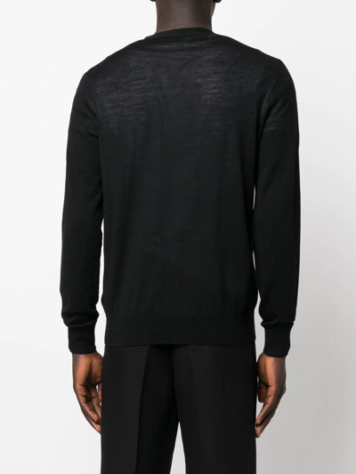 Shop Ballantyne V-neck Wool Cardigan In Black