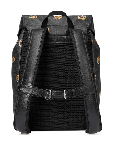 Shop Gucci Tiger Gg Supreme Backpack In Black