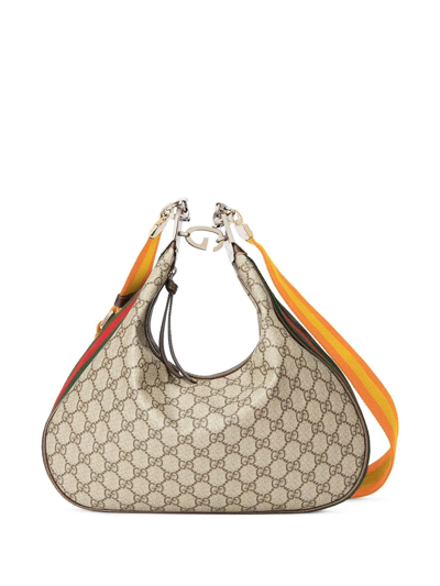 Shop Gucci Medium Attache Shoulder Bag In Neutrals