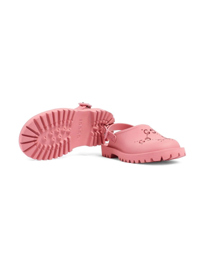 Shop Gucci Gg Supreme Cut-out Sandals In Pink