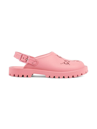 Shop Gucci Gg Supreme Cut-out Sandals In Pink