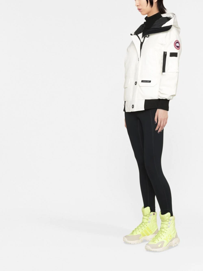 Canada Goose Womens Nrth Star White Chilliwack Hooded Woven-down Jacket In White