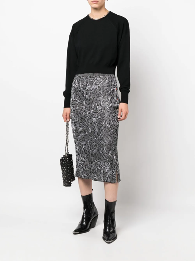 Rabanne Basic Sweater With Chain Detail Black In Black