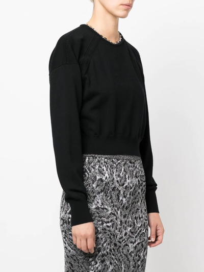 Rabanne Basic Sweater With Chain Detail Black In Black