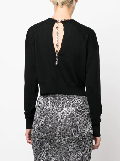 Shop Rabanne Chain-link Neckline Sweater In Black