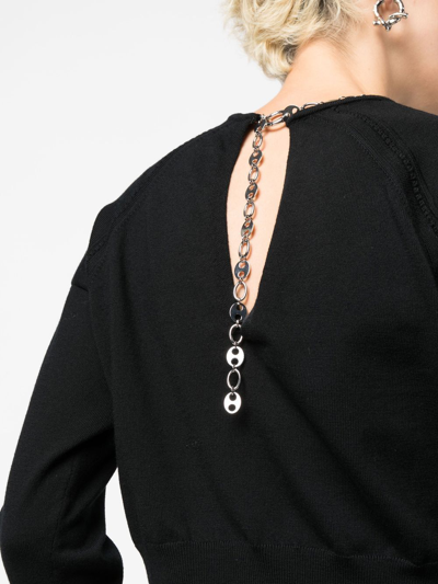 Rabanne Basic Sweater With Chain Detail Black In Black