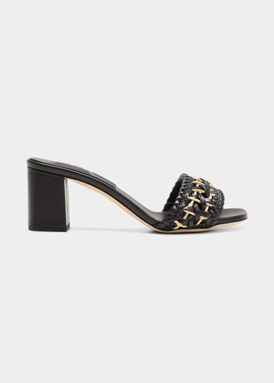 Serena Uziyel Women's Almeria Raffia & Leather Sandals In Black