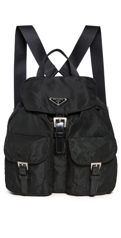 Shopbop Archive Prada Backpack Double Pocket, Vela Tessu In Black | ModeSens