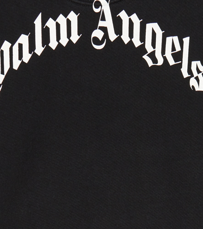 Shop Palm Angels Logo Cotton Sweatshirt In Black White