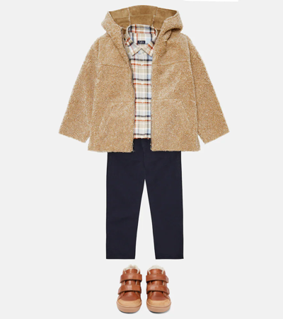 Il Gufo Checked Long-sleeved Shirt In Camel