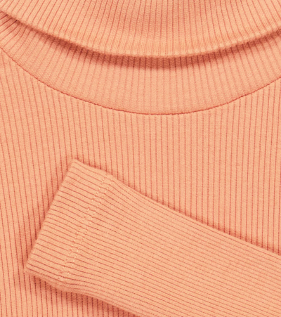 Shop Bonpoint Tahiti High-neck Cotton-blend Top In Rose Fane