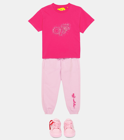 Off-white Script Logo-print Track Pants In Pink Fuchisa