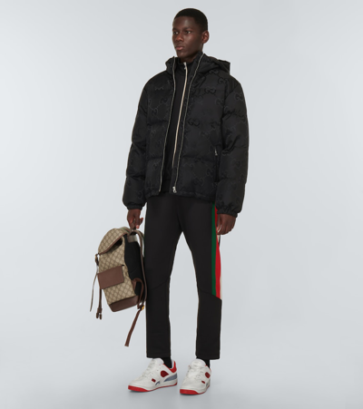 Shop Gucci Jumbo Gg Down Jacket In Black