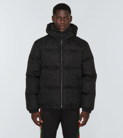 Shop Gucci Jumbo Gg Down Jacket In Black