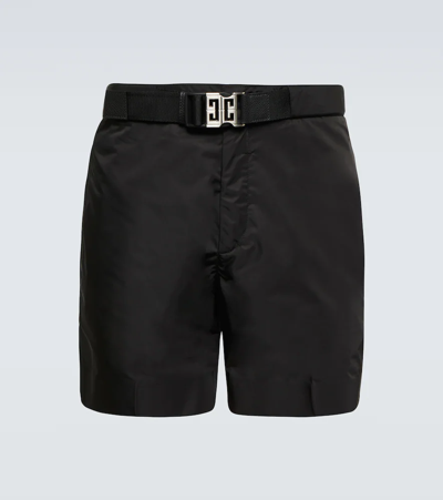 Shop Givenchy 4g Nylon Shorts In Black