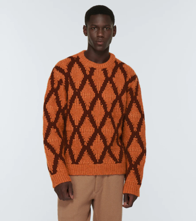 Shop Alanui Alpaca Wool-blend Sweater In Orange Brown