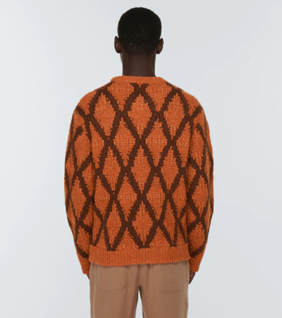 Shop Alanui Alpaca Wool-blend Sweater In Orange Brown