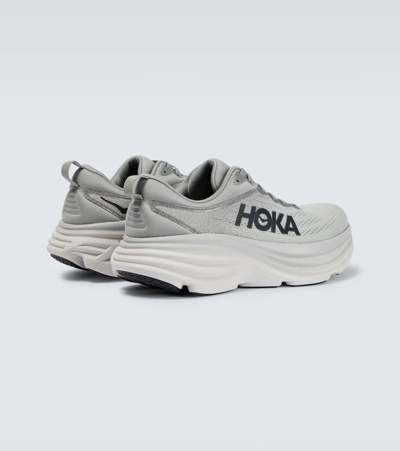 Shop Hoka One One Bondi 8 Running Shoes In Sharkskin/harbor Mist