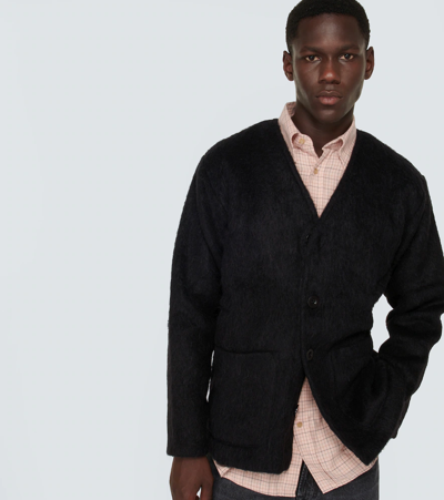 Shop Our Legacy V-neck Cardigan In Black Mohair
