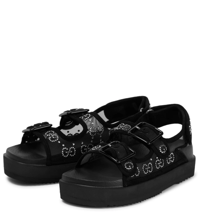 Shop Gucci Gg Embellished Platform Sandals In Nero/nero