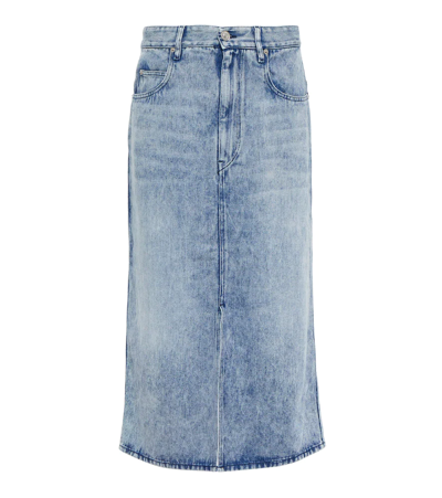 Shop Isabel Marant Étoile Tilauria Denim Midi Skirt In Light Blue