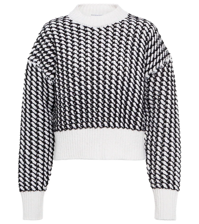 Shop Bottega Veneta Wool-blend Sweater In Chalk/black