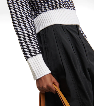 Shop Bottega Veneta Wool-blend Sweater In Chalk/black