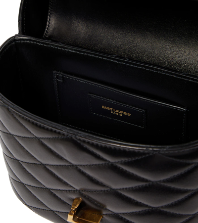 Saint Laurent June Quilted Leather Shoulder Bag In Noir