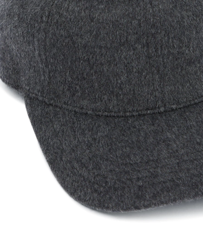 Shop Totême Wool And Cashmere Baseball Cap In Dark Grey Melange