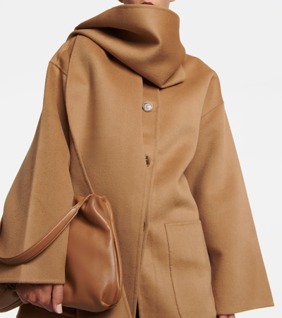 Shop Totême Doublé Virgin Wool Scarf Jacket In Camel