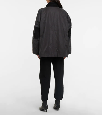 Shop Totême Country Cotton Jacket In Washed Black