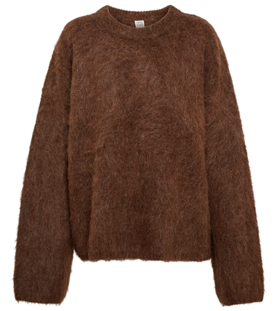 Shop Totême Alpaca Wool-blend Sweater In Saddle Brown