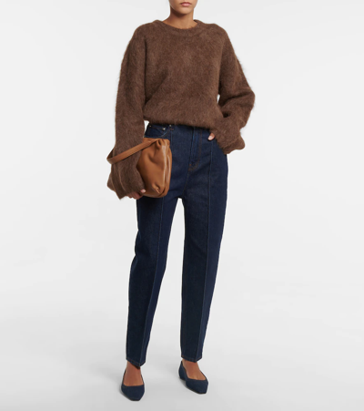 Shop Totême Alpaca Wool-blend Sweater In Saddle Brown