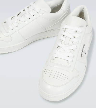 Prada White Leather Downtown Sneakers