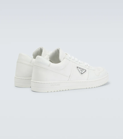 Prada White Leather Downtown Sneakers