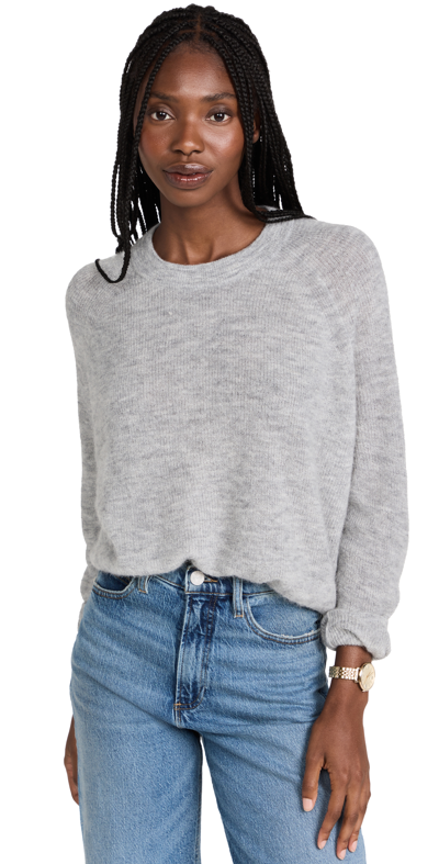 Shop Madewell Elliston Crop Pullover Sweater In Heather Ash