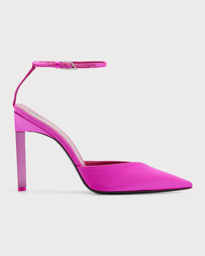 Shop Attico Perine Raso Ankle-strap Pumps In Pink