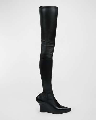 Shop Givenchy Show Stretch Over-the-knee Boots In Black