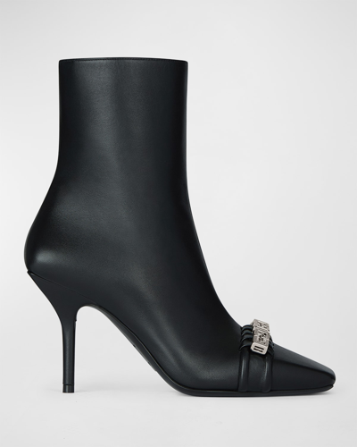 Shop Givenchy Woven G Chain Ankle Booties In Black