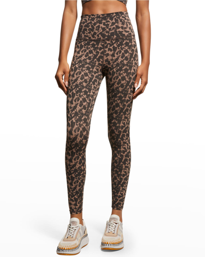 Shop Varley Let's Go High-rise Printed Leggings In Copper Blurred An